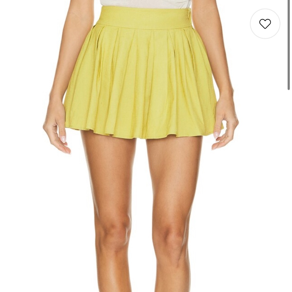 Yellow Pleated Women's Skirt